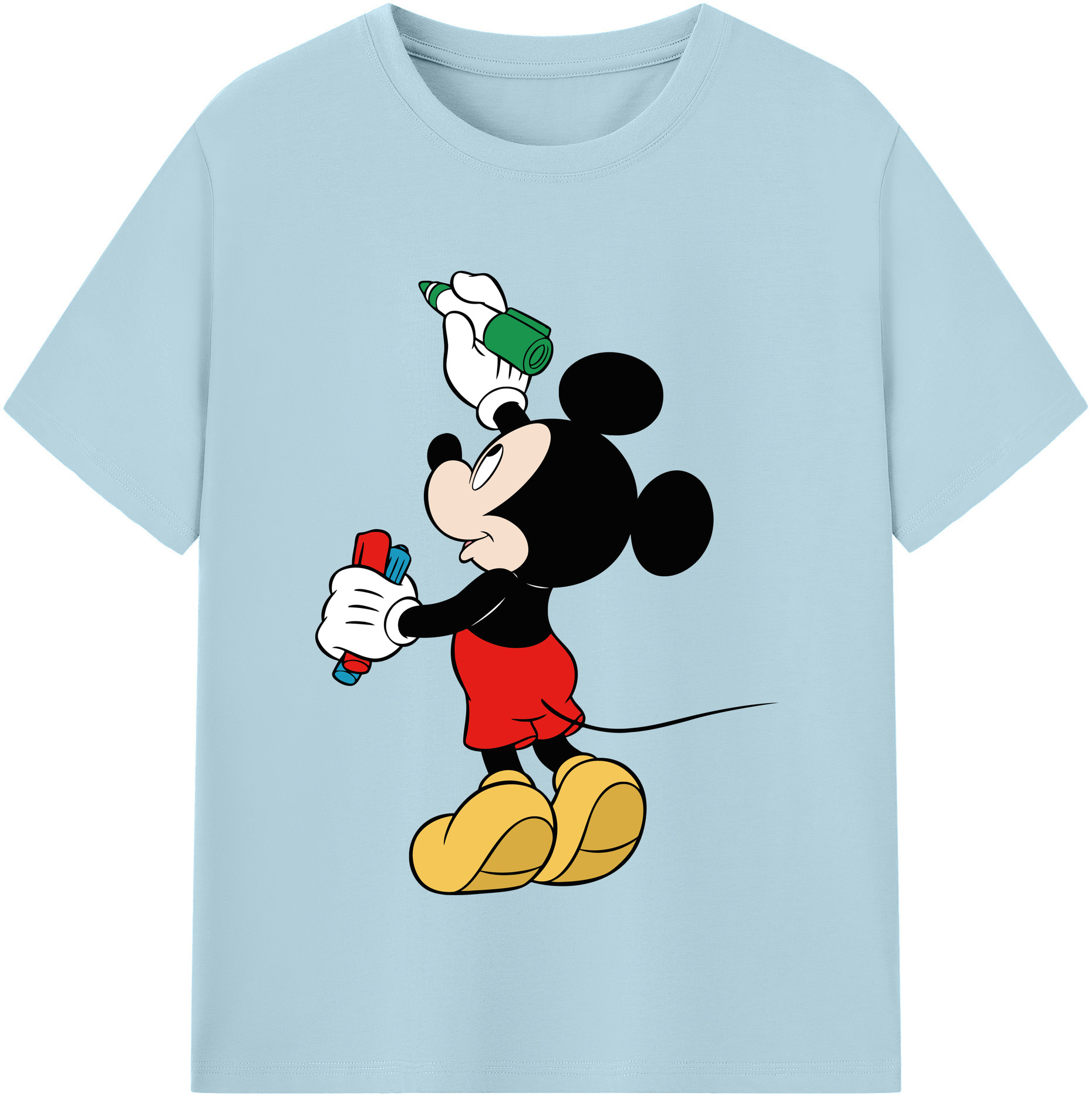 （画像用） ミッキーマウス Mickey Mouse 綿100％半袖Tシャツ（フロントプリント）